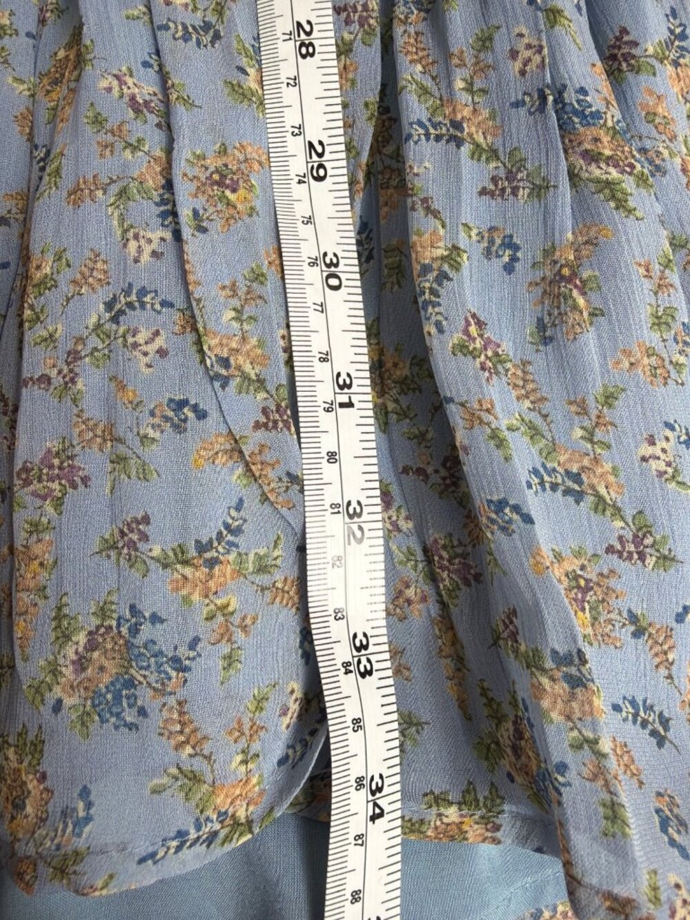 Sézane Aurena Dress Vintage Blue Praire FR 46/US 14 Floral Mini Romantic Boho - Picture 15 of 16